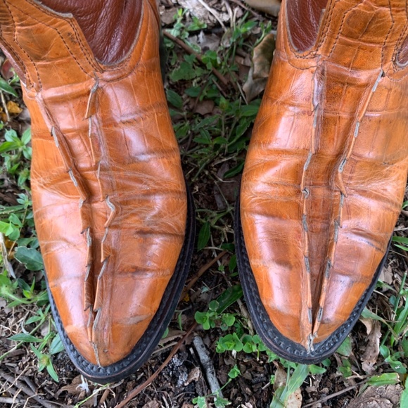 WILD WEST VAQUERO CAIMAN LEATHER BOOTS SZ 9 - Picture 5 of 13